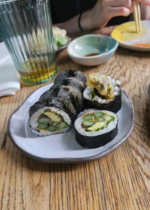Sixth photo: spring onion tempura futomaki at Youmiko Vegan Sushi - Hoża in Warsaw