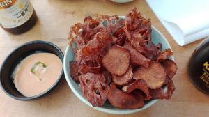 Lotus root chips.  at Youmiko Vegan Sushi - Hoża in Warsaw