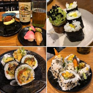 Just a portion of the items in my amazing experience here!! at Youmiko Vegan Sushi - Hoża in Warsaw