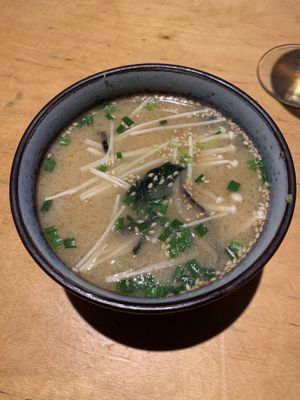 Miso soup at Youmiko Vegan Sushi - Hoża in Warsaw