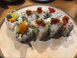 That smoked cream was something unbelievably good 😍😍😍 at Youmiko Vegan Sushi - Hoża in Warsaw