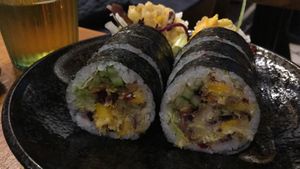 Omg that was a masterpiece! With tempura in, just awesome 😍 at Youmiko Vegan Sushi - Hoża in Warsaw