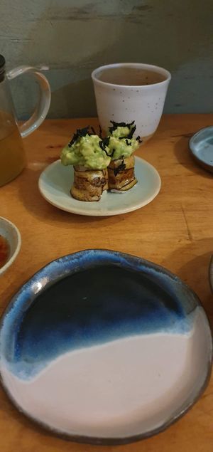 Avocado 'cakes' at Youmiko Vegan Sushi - Hoża in Warsaw