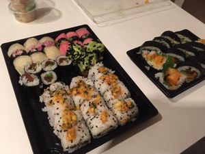 A sushi selection at Youmiko Vegan Sushi - Hoża in Warsaw