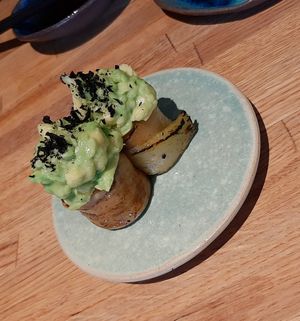 Eggplant avocado roll at Youmiko Vegan Sushi - Hoża in Warsaw