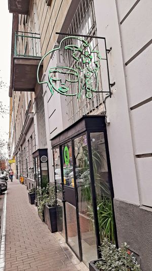 Sign at Youmiko Vegan Sushi - Hoża in Warsaw