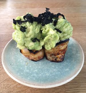 Avocado and eggplant at Youmiko Vegan Sushi - Hoża in Warsaw