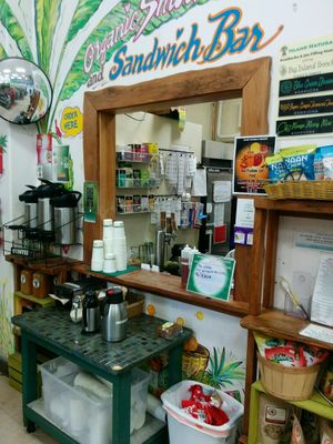 Sandwich and juice bar inside the store at Island Naturals in Pahoa