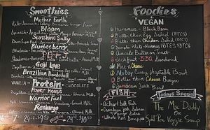Colorful menu chalkboard at Pure Natural Market in Hilton Head Island
