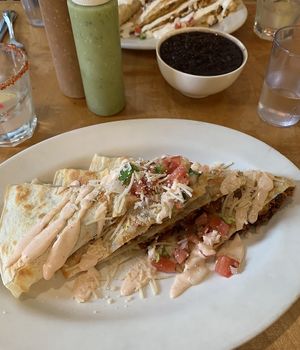 Vegan chorizo quesadilla  at Haab in Brooklyn