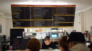 instore menu at Food 4 Thought in Galway