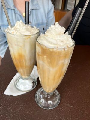 Vegan Iced Coffee with ice cream and whipped cream at Herbee's Garden Cafe in Hahndorf