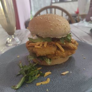 Oyster Chicken Burger at Herbee's Garden Cafe in Hahndorf