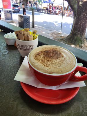 Vegan mocha at Herbee's Garden Cafe in Hahndorf