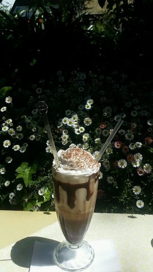 Iced mocha with vegan whipped cream and ice cream! at Herbee's Garden Cafe in Hahndorf