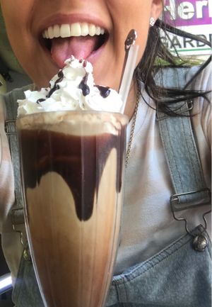 Vegan iced mocha  at Herbee's Garden Cafe in Hahndorf