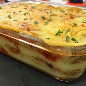 Vegan lasagna at MOA Organicos in Porto Alegre