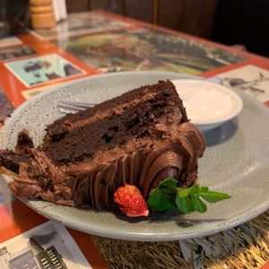 Vegan chocolate cake at Ritual Coffee Company in Blenheim