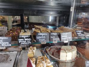 Wide variety of vegan cakes at Sencha Lunchstore in Alkmaar