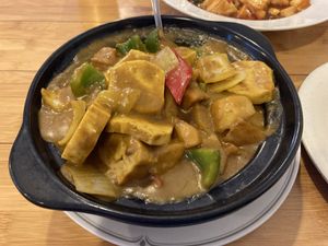 Vegetarian chicken curry  at Taiwan Noodle in Albany