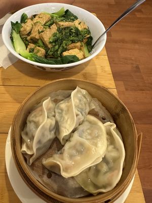 Tofu Salted Vegetables & Veggie Dumplings   at Taiwan Noodle in Albany