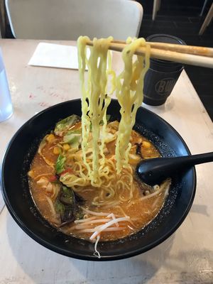 spicy vegan ramen at Chibiscus in Los Angeles