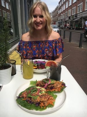 Raw tacos and unicorn noodle bowl at Happy Earth in Rotterdam