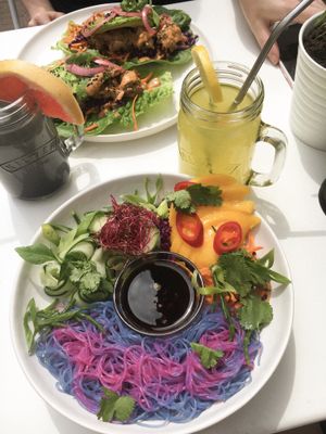 Unicorn noodle bowl which was amazing! at Happy Earth in Rotterdam