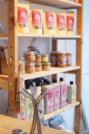 Concept store with healthy and alternative produces at Happy Earth in Rotterdam