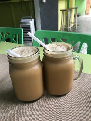 Iced coffee with coconut milk at Refresh in Manggis