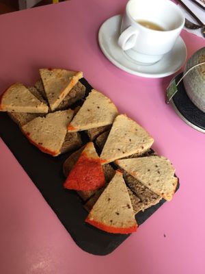 delicious almond cheese at VA De BO in Mallorca