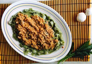 Vegetarian pasta at VA De BO in Mallorca