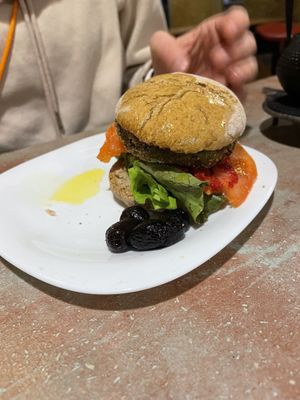 Falafel burger  at VA De BO in Mallorca