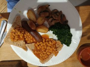 Here is the breakfast n all its sorry state at The Garden in Frome