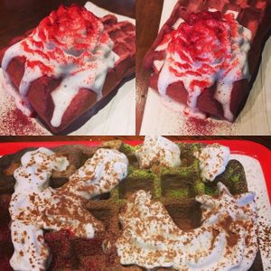 Beetroot waffles at Kemu in Terrigal