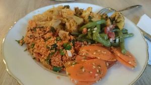 some vegan options of the buffet :) at Milidia Feinkost in Berlin