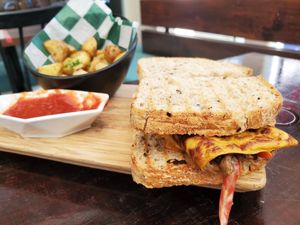 Breakfast panini at The Pitted Date in Playa Del Carmen