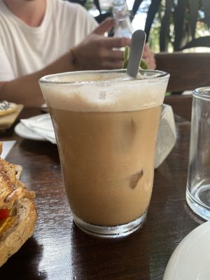 Ice cacao latte at The Pitted Date in Playa Del Carmen