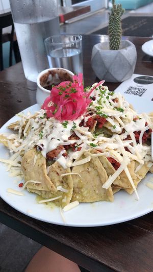 The best chilaquiles at The Pitted Date in Playa Del Carmen