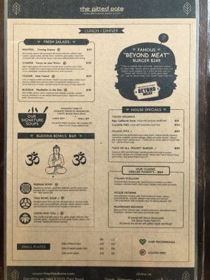 Menu at The Pitted Date in Playa Del Carmen