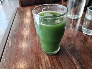 Green drink at The Pitted Date in Playa Del Carmen