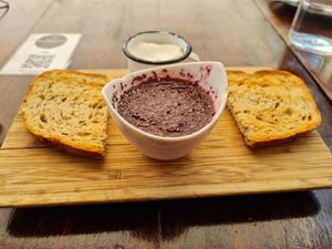 Toast and chia seed jam at The Pitted Date in Playa Del Carmen