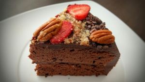 chocolate cake at The Pitted Date in Playa Del Carmen