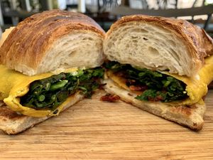 Croissant sandwich   at The Pitted Date in Playa Del Carmen