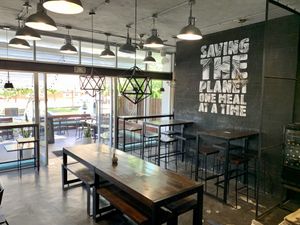 Indoor seating  at The Pitted Date in Playa Del Carmen