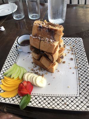 French toast tower  at The Pitted Date in Playa Del Carmen