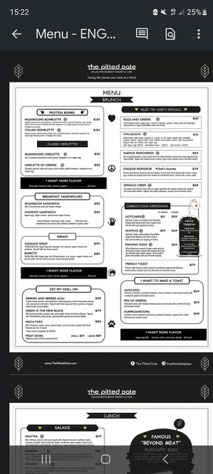 new menu! at The Pitted Date in Playa Del Carmen