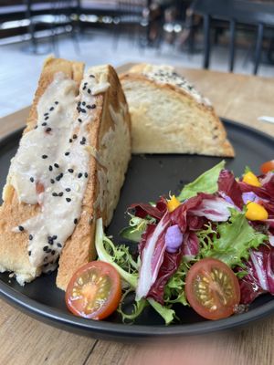 Croque Monsieur - it’s a beast!  at The Pitted Date in Playa Del Carmen