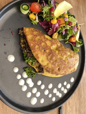 Wow, how an omelette should be  at The Pitted Date in Playa Del Carmen