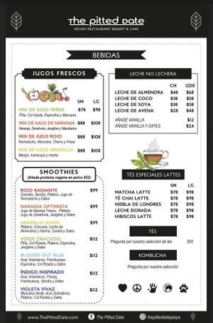 Menú  at The Pitted Date in Playa Del Carmen